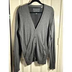Guess Denim & Dry Goods Mens Cardigan Size M‎ Gray Button Up